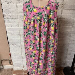 Vintage National Floral Lemon Spring SUmmer  MuMu  Large
